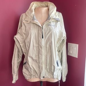 Marmot Precip Cream Hooded Rain Jacket Small